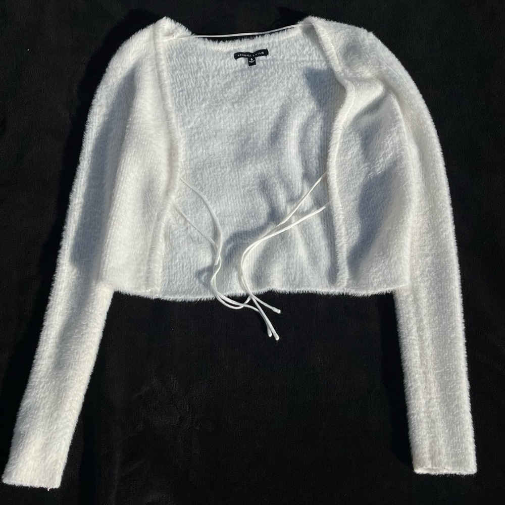 White Fluffy Cardigan | Kendall & Kylie